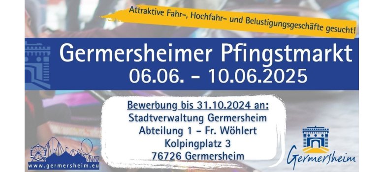 Anzeige Ausschreibung Pfingstmarkt 2025