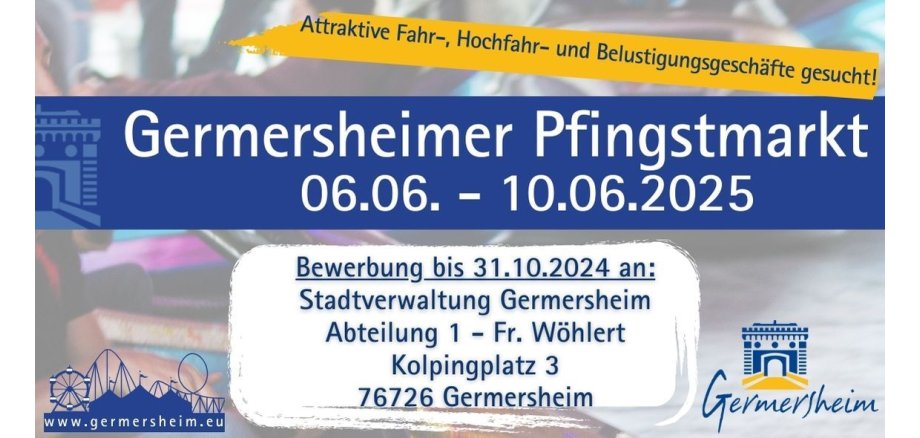 Anzeige Ausschreibung Pfingstmarkt 2025